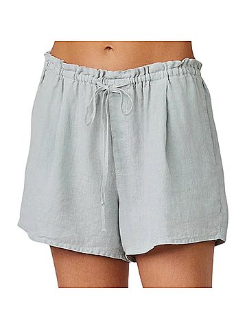 Bella Dahl Women's Linen Ruffle Waist Short in Muted Sage (view 2)
