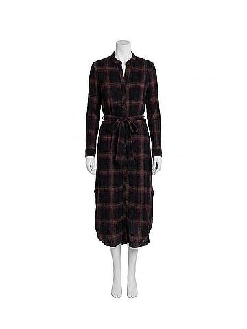 Bella Dahl Flowy Hem Maxi Dress in Ausup Autumn Sunset Plaid (view 1)