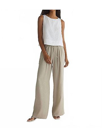 Bella Dahl Wide Leg Pleated Pant in Foggy Coast (view 2)