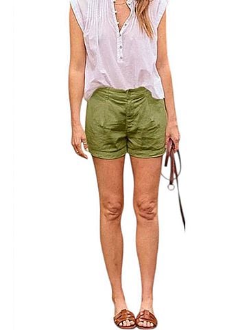 Bella Dahl Hanna Pleated Short in Tropical Olive (view 2)