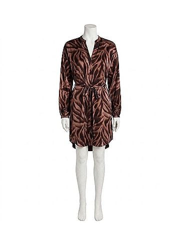 Bella Dahl Long Sleeve Belted Mini Dress in Hazy Woodland (view 1)