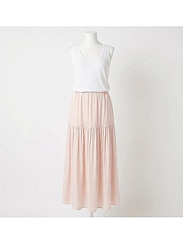 Bella Dahl Drop Waist Ruffle Maxi Skirt in Cherry Blossom (view 1)