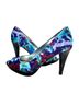Style&Co 100% Synthetic Floral Graphic Marled Tropical Tie-dye Multi Color Heels Size 6 - photo 1