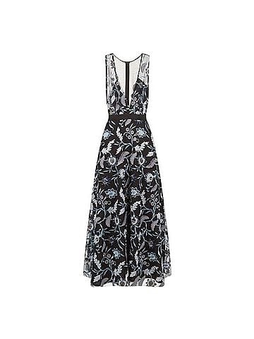 Sandro Floral Embroidered Midi Mesh Dress Casual Dress (view 1)