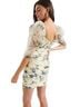 ASOS 100% Polyester Floral Purple Ivory Cocktail Dress Size 2 - photo 2