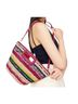 Maje 100% Raffia Stripes Pink Bucket Bag One size - photo 3