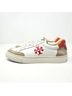 Tory Burch 100% Leather Color Block White Orange Sneakers Size 8 - photo 10