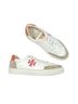 Tory Burch 100% Leather Color Block White Orange Sneakers Size 8 - photo 1