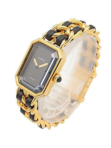 Chanel Chanel CHANEL Première M Watch, Gold Plated Leather, Women's, Black, H0001 (view 2)