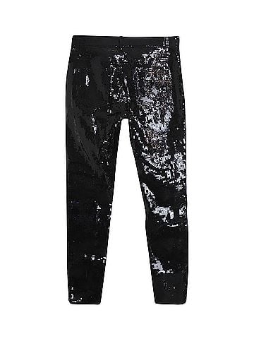 Saint Laurent Saint Laurent Sequined Straight Pants in Black Cotton (view 2)