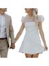Likely 67% Polyester 27% Rayon 6% Spandex 100% Polyester White Casual Dress Size 8 - photo 2