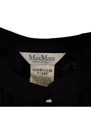 Max Mara Max Mara Borneo Long-Sleeved Blouse Top in Navy Blue Wool (view 2)