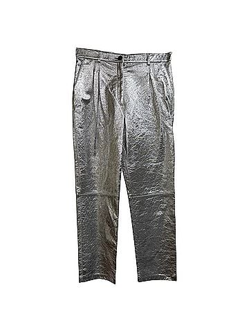 ETRO Etro Metallic Trousers in Silver Viscose (view 1)