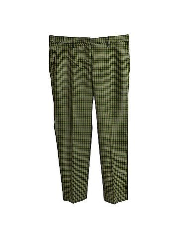 Miu Miu Miu Miu Check Trousers in Green Wool (view 1)