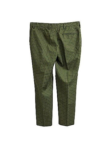 Miu Miu Miu Miu Check Trousers in Green Wool (view 2)