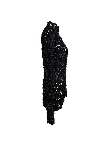 Bottega Veneta Bottega Veneta Lace Pattern Mock Neck Blouse in Black Polyester (view 2)