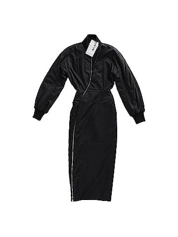 Alaïa Alaia Bomber Dress in Black Polyamide (view 1)
