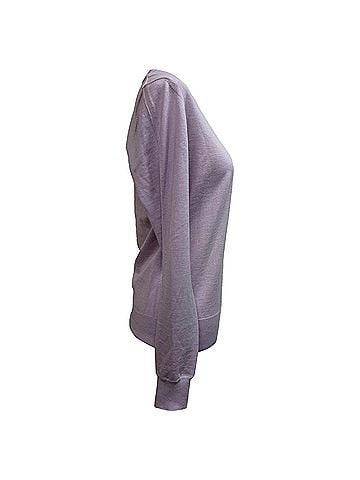 Burberry Burberry Knitted Logo Neck Sweater in Purple Merino Wool (view 2)
