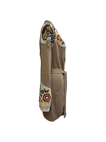 ETRO Etro Embroidered Cardigan in Beige Silk (view 2)