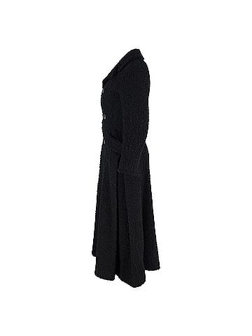 Comme des Garçons Comme des Garçons Double Breasted Bouclé Long Coat in Black Wool (view 2)