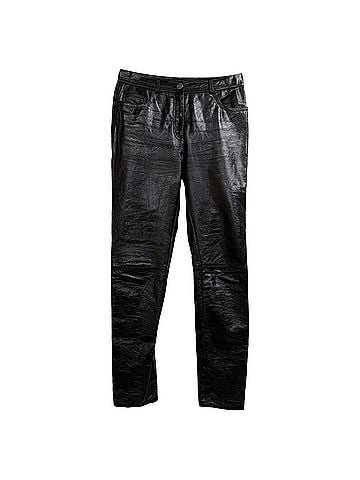 ETRO Etro Leather Trousers in Black Viscose (view 1)