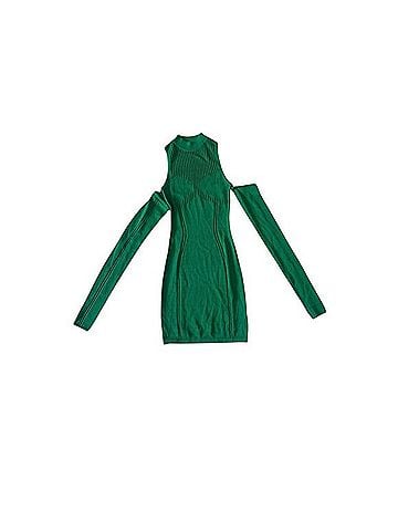 MANIERE DE VOiR Knitted High Neck Contour Mini Dress Casual Dress (view 1)