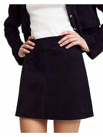 By Malene Birger Nola Suede Mini Skirt in Black (view 2)