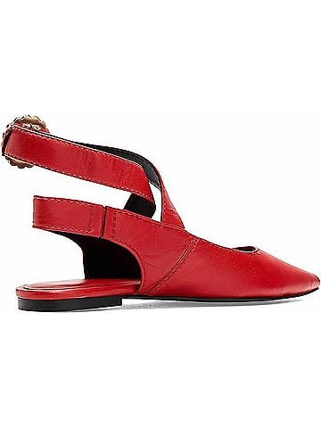 Free People Women's Parisa Pointe Flat in Red (view 1)