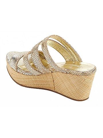 Chocolat Blu Women's Wavy Wedge Sandals in Tan (view 2)