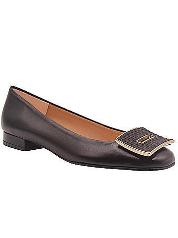 fs/ny Women's Drum-76 Napa Flat Shoes in Black (view 1)