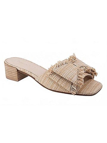Chocolat Blu Women's Chip Slide Sandals in Natural Raffia (view 1)