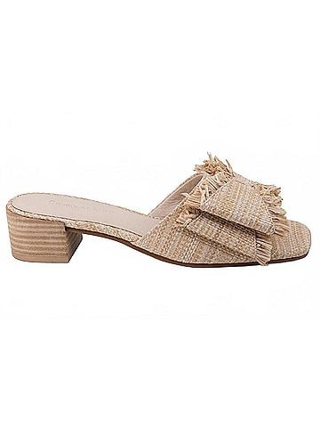 Chocolat Blu Women's Chip Slide Sandals in Natural Raffia (view 2)