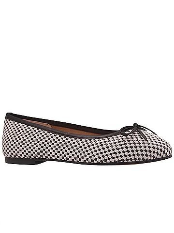 fs/ny Women's Marge Raffia Flat Shoes in Black/White (view 1)