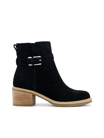 TOMS Women's Hailey Buckle Boot in Black Suede (view 1)
