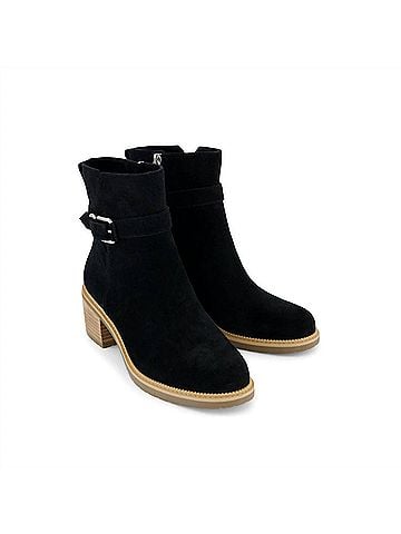 TOMS Women's Hailey Buckle Boot in Black Suede (view 2)