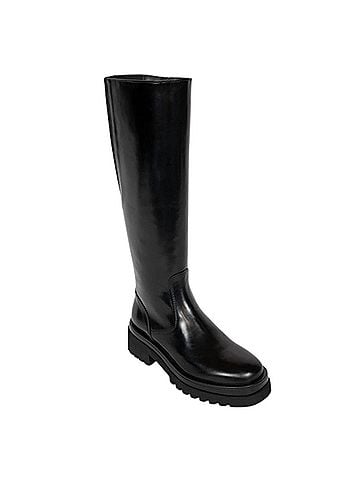 Homers Women's Golva Leather Knee High Boots in Poncho Negro (view 2)