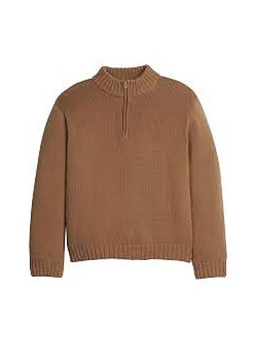 Little English Quarter Zip Sweater in Chesnut (view 1)