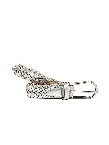 Gianni Chiarini Women's Braided Leather Belt in Silver (view 1)