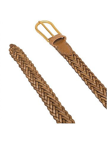 Gianni Chiarini Women's Braided Leather Belt in Beige (view 2)