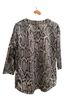 Ruby Rd. Snake Print Black White 3/4 Sleeve Blouse Size M - photo 2