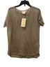 Michael Kors Brown Gold Yellow Short Sleeve Blouse Size P (petite) - photo 4