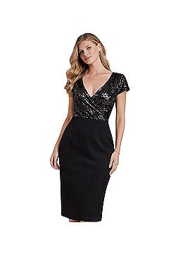 Dress the Population Sequin Bodice Sheath Dress Cocktail Dress (view 1)