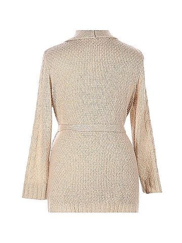 Faded Glory Belted Cable Knit Cardigan Cardigan (view 2)