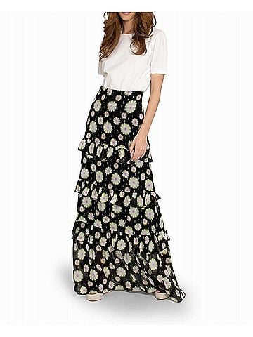 Nicole Miller Hazy Daisy Tiered Maxi Skirt in Hazy Daisy (view 2)