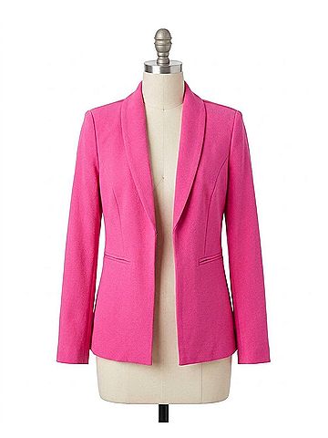 Nicole Miller Isla Stretch Crepe One Button Blazer in Precious Pink (view 1)
