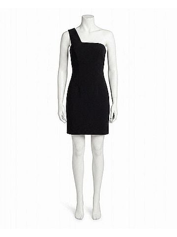Nicole Miller Lola One Shoulder Dress in Very Black (view 1)