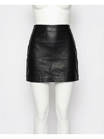 Nicole Miller Leather Mini Skirt in Black (view 1)