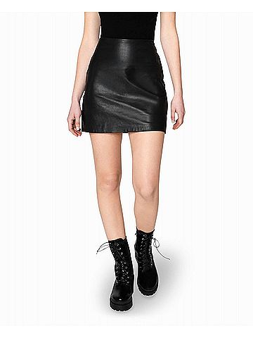 Nicole Miller Leather Mini Skirt in Black (view 2)