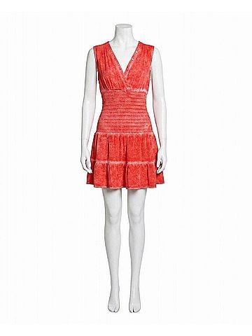 Nicole Miller Garment Dyed Sleeveless Mini Dress in Poppy (view 1)