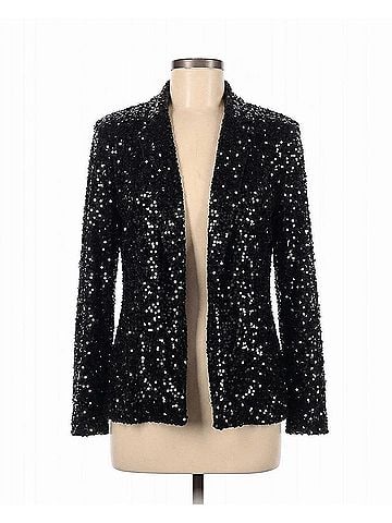 Nicole Miller Dani Velvet Sequin Jacket in Very Black (view 1)